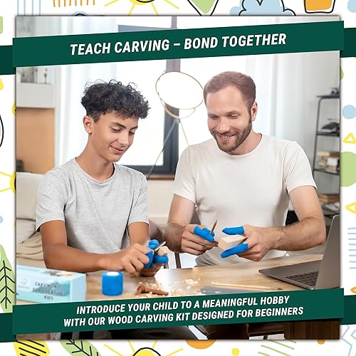 Miniatura 5 de BeaverCraft Kit de tallado de madera DIY 08 - Kit de tallado para principiantes - Kits de pasatiempos para niños - Juego de tallado incluye cuchillo