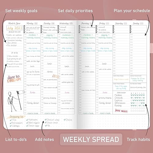 Miniatura 9 de GoGirl Agenda semanal  Planificador de trabajo y vida por hora sin fecha con ranuras de tiempo  Organizador vertical para gestión diaria del tiempo