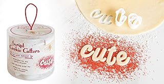 Talisman Designs Script Cookie Cutters | Set of 26 | White | Made of BPA Free Plastic | Small Letter Cutters for Cookies, ...