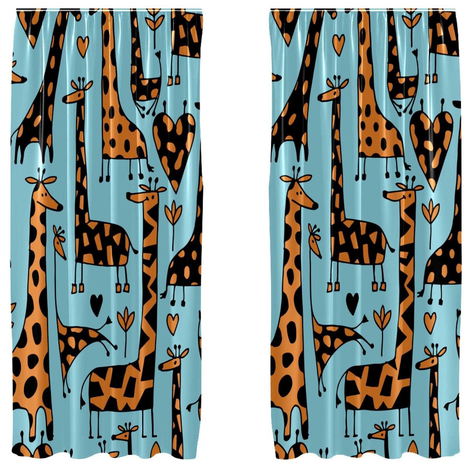 Rideaux occultants girafe bleu occultation totale et isolation de la chambre
