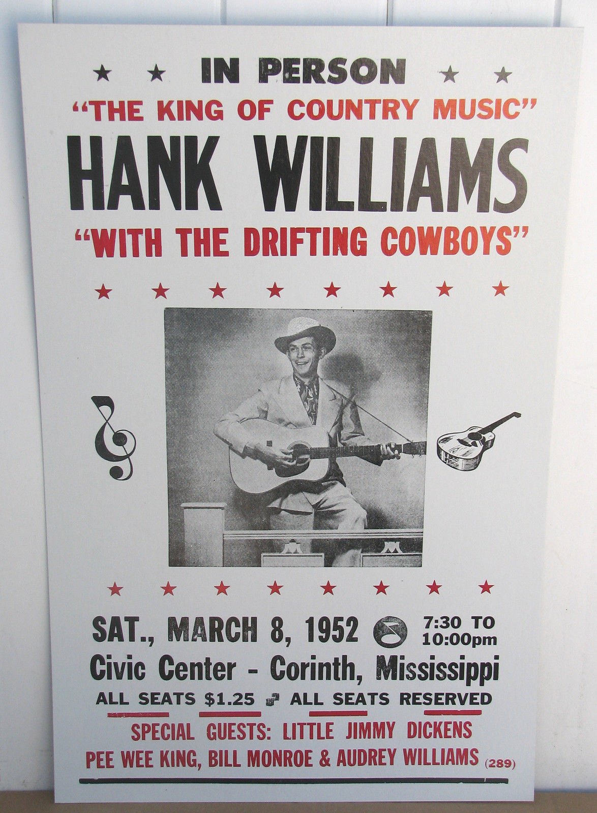 Amazon.com: Vintage Hank Williams Concert Poster Drifting