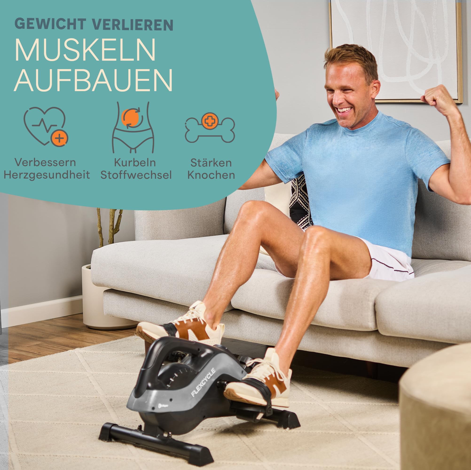 Lifepro 3-in-1-Fahrrad-Pedaltrainer unter dem Schreibtisch mit Widerstandsbändern – Arm-, Fuß- und Beintrainer im Sitzen für Senioren – Mini-Fahrrad-Pedaltrainer unter dem Schreibtisch