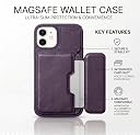 amazon basics Luxury Vegan Leather Back Cover for iPhone 11 | Built-in Card Holder Slot | Integrated Mobile Stand | Slim Shockproof Protective Case with Stitched Finish - Purple gallery image