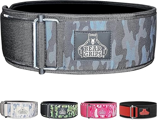 Miniatura 7 de Bear Grips Cinturón de levantamiento de pesas, cinturón de levantamiento de pesas para mujeres, cinturón de peso para hombres, cinturón de gimnasio
