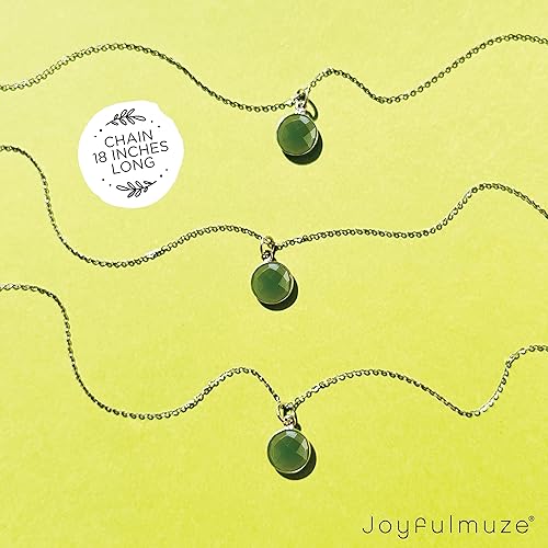 Miniatura 6 de Genuine Jade Necklace Pendant, Energy Healing Green Gemstone, 18K Gold plated over Sterling Silver 925, Dainty Handmade Jewelry Gift for Womens,18
