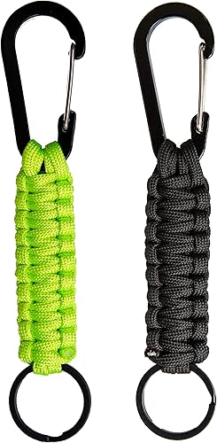 C and C Adventures Llavero de cuerda de paracaídas con mosquetón y llavero