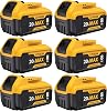 Paquete de 6 baterías de iones de litio de 8000mAh para batería Dewalt 20V Max – Compatible con herramientas de las series DCB200 DCB201 DCB204 DCB206 DCB207 DCB181 DCB180, indicador LED de carga, compatible con herramientas y cargadores Dewalt 1