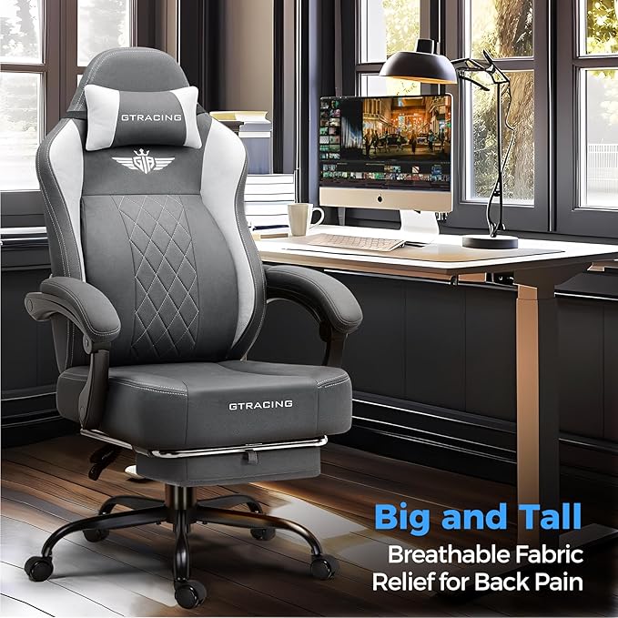 Silla Gamer Ergonómica con Reposapiés y Soporte Lumbar - Col miniatura 8