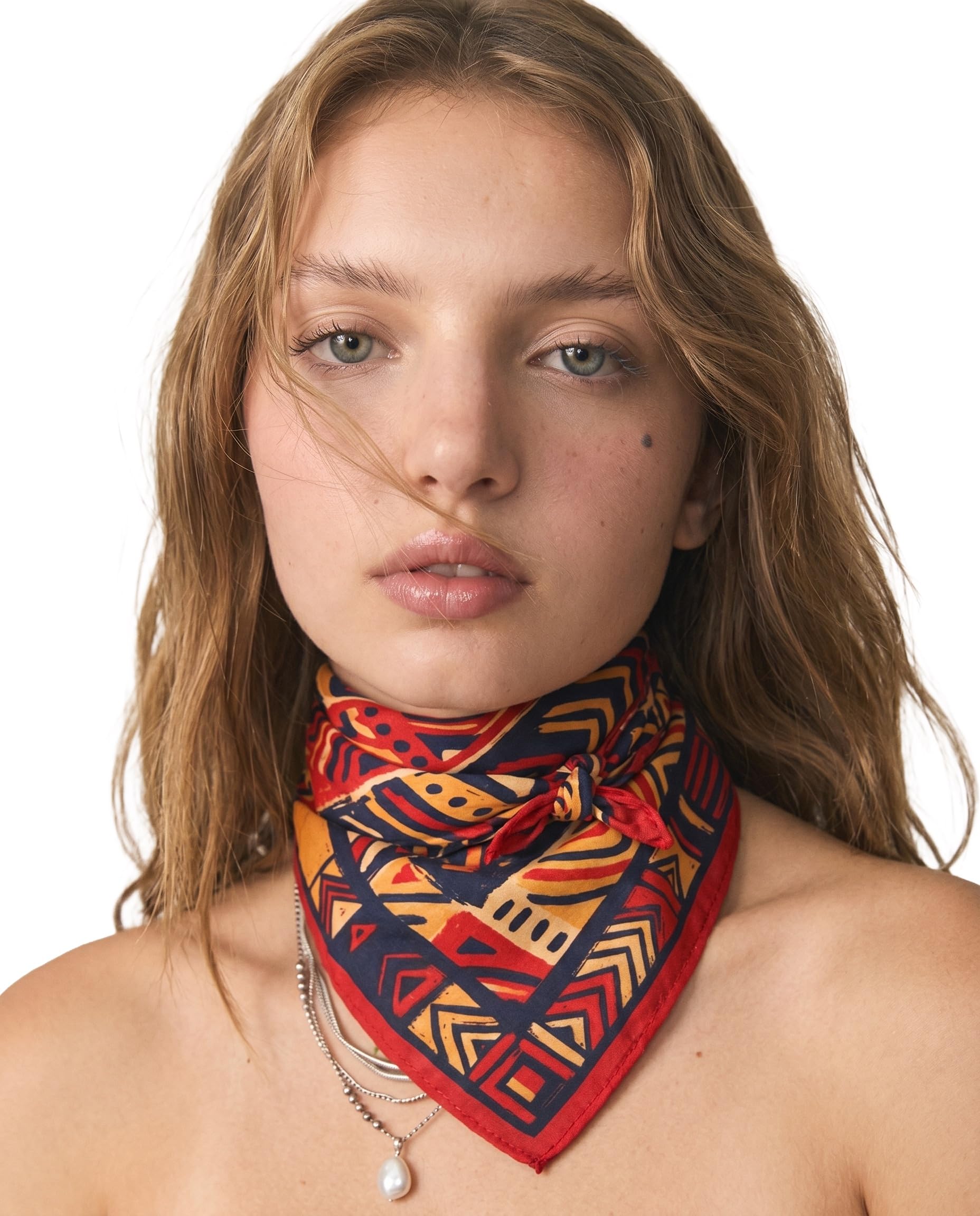 Women’s Printed Cotton Bandana Head Scarf | Multi-Color Geometric Pattern Hair Wrap | Stylish Headband Bandana for Girls | Soft Lightweight Hair Scarf-image-23