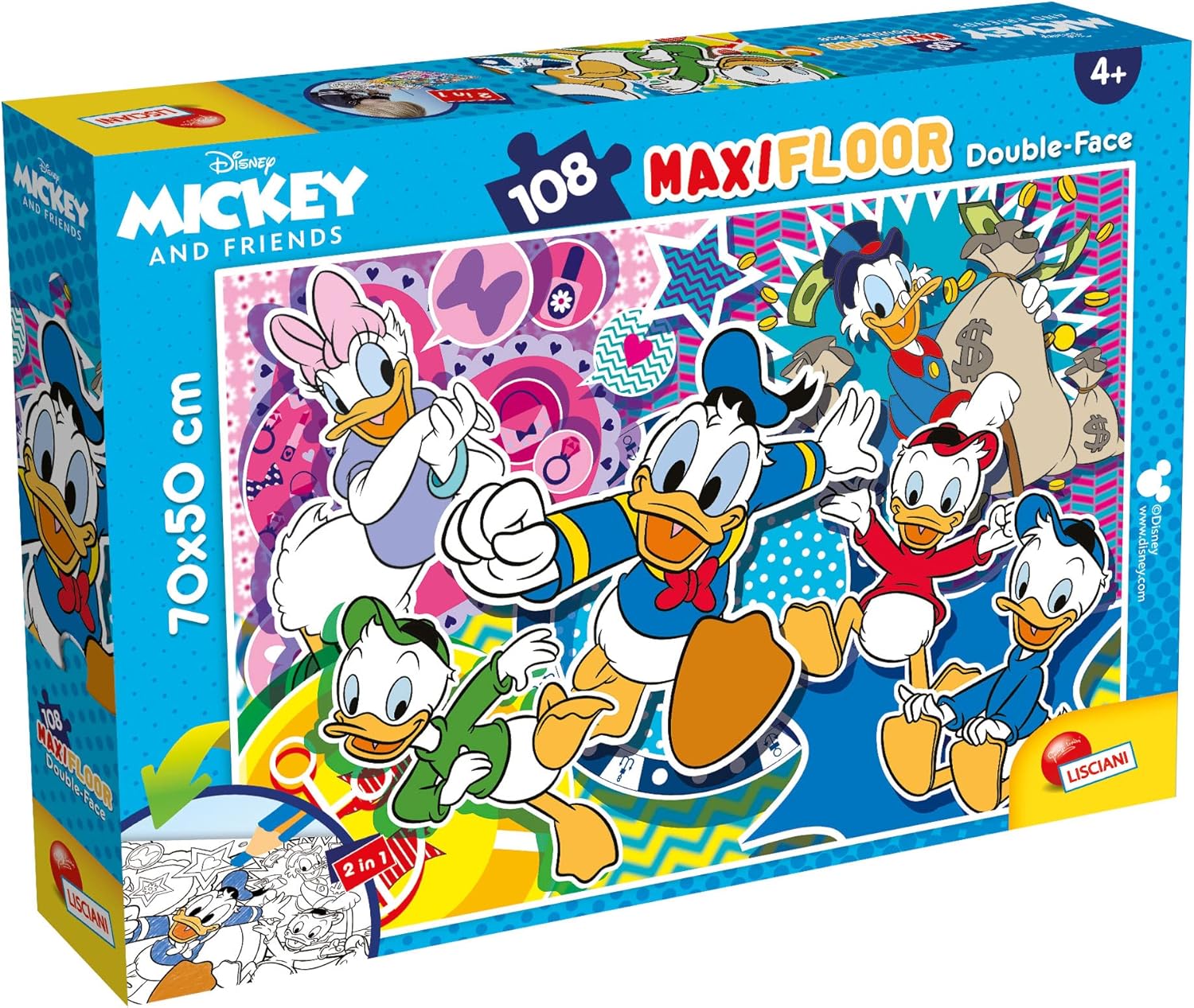 Liscianigiochi 91782 Disney Puzzle Df Maxi Floor 108 Donald Duck