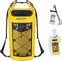 Vista 36 de Piscifun Bolsa seca, mochila flotante impermeable 10L/20L/30L/40L con funda impermeable para teléfono para navegación, kayak, pesca