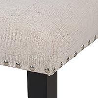 Vista 9 de Juego de mesa de comedor para 6, mesa de comedor rectangular de madera con 4 sillas tapizadas y un banco, mesa de chapas de mármol con patas de mesa