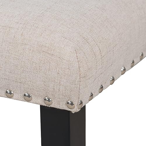 Miniatura 9 de Juego de mesa de comedor para 6 mesa de comedor rectangular de madera con 4 sillas tapizadas y un banco mesa de chapas de mármol con patas de mesa