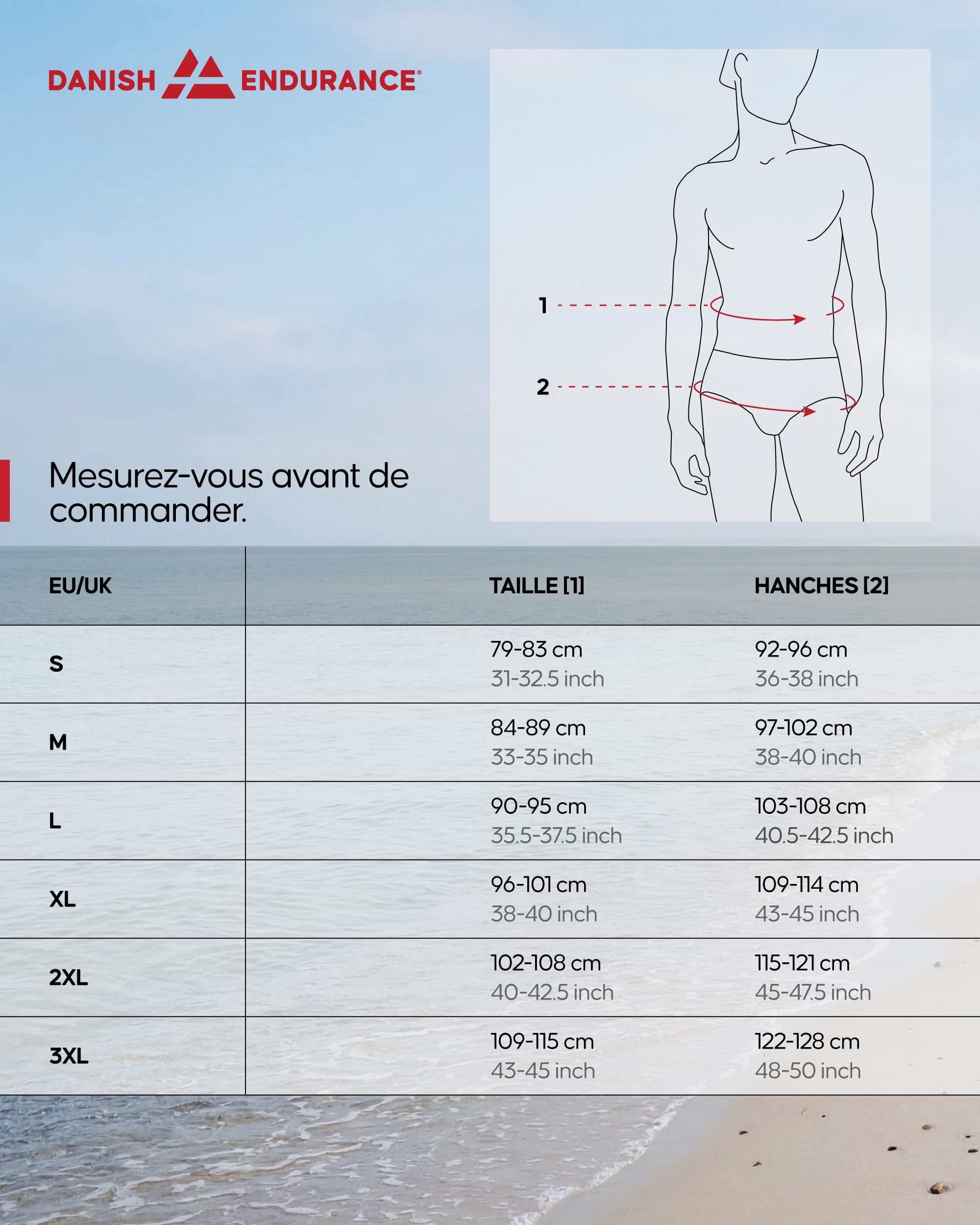DANISH ENDURANCE Short de Bain Homme, Léger et Confortable | Short de Bain Léger, Doublure en Mesh Douce, Séchage Rapide et Poches Sécurisées, pour la Plage, la Natation et la Piscine