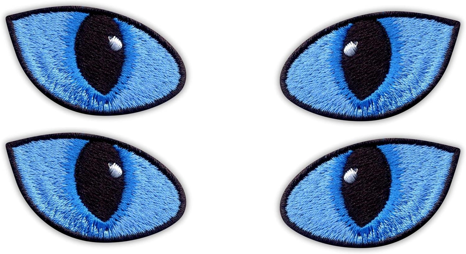 Set of Two - Cat Eyes Blue - in Daylight - Sew-on - Embroidered Patch/Badge/Emblem