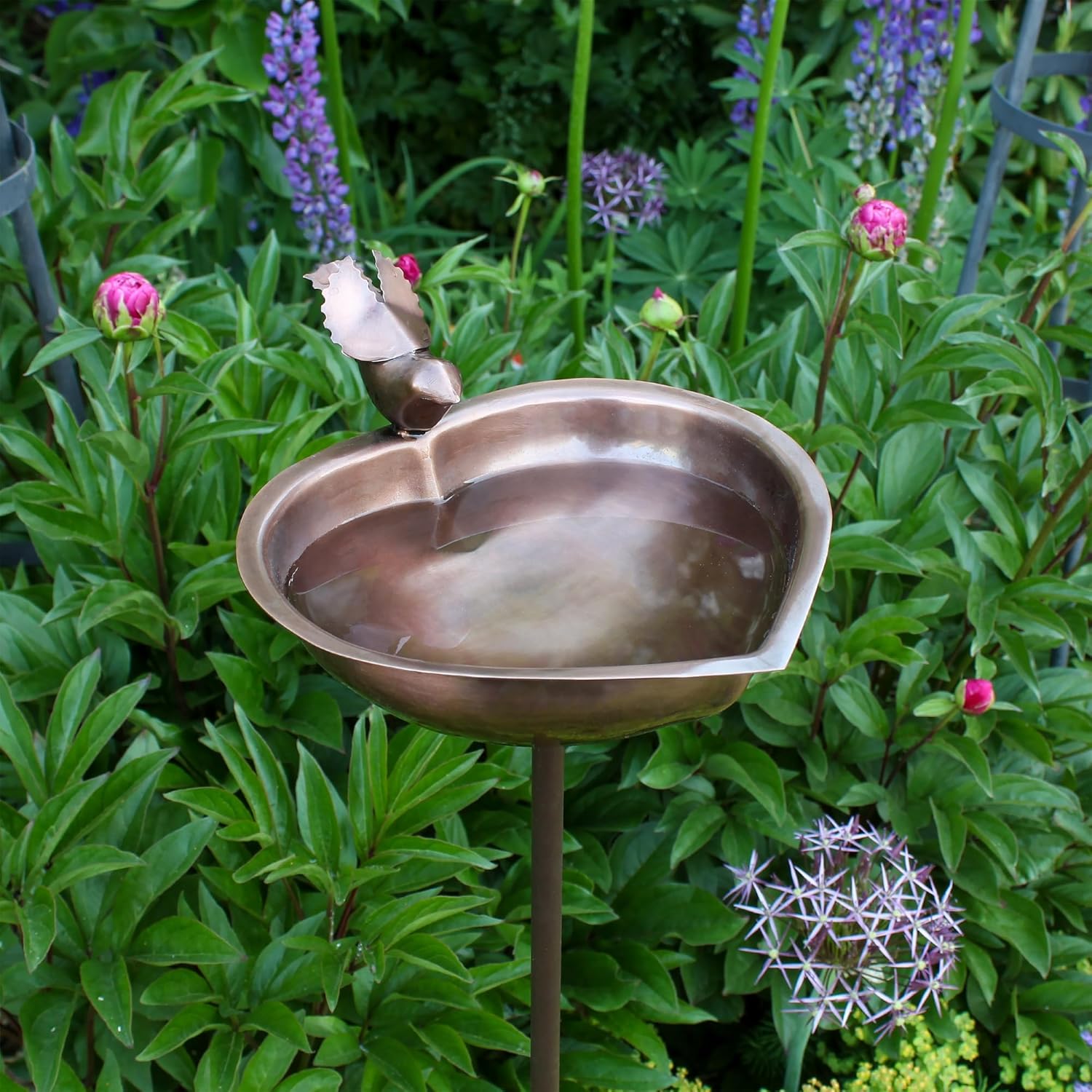 Heart Shaped Birdbath- Stake