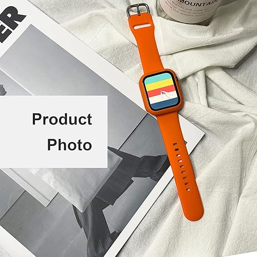 Vista 17 de Correa de silicona deportiva y funda con protector de pantalla para Apple Watch Series 11, Series 10, Series 9, Series 8, Series 7, Series 6 SE