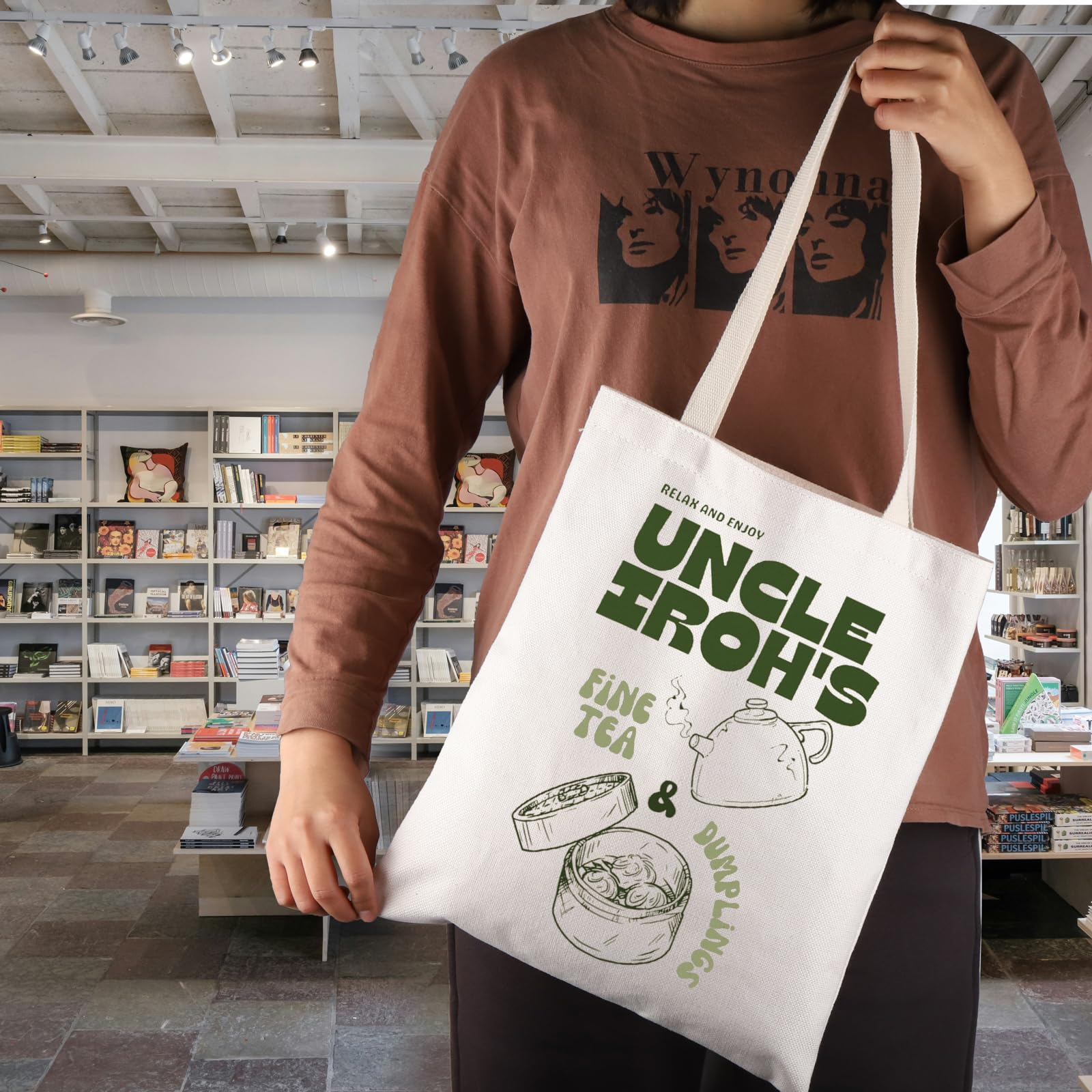 JNIAP Cartoon Series Gift Uncle Tea Tote Bag For Fan Fandom Merch Anime Gift (Tea & Dumplings Tote Bag)