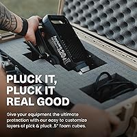 Vista 5 de Condition 1 Estuche rígido con espuma, color rojo, 25 x 20 x 8 pulgadas, caja seca impermeable de carcasa rígida para almacenamiento de baúl