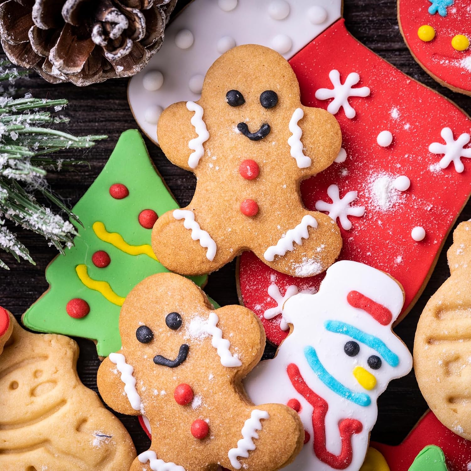 188Pcs Cookie Decorating Supplies Kit & 12Pcs Christmas Cookie Cutters Set