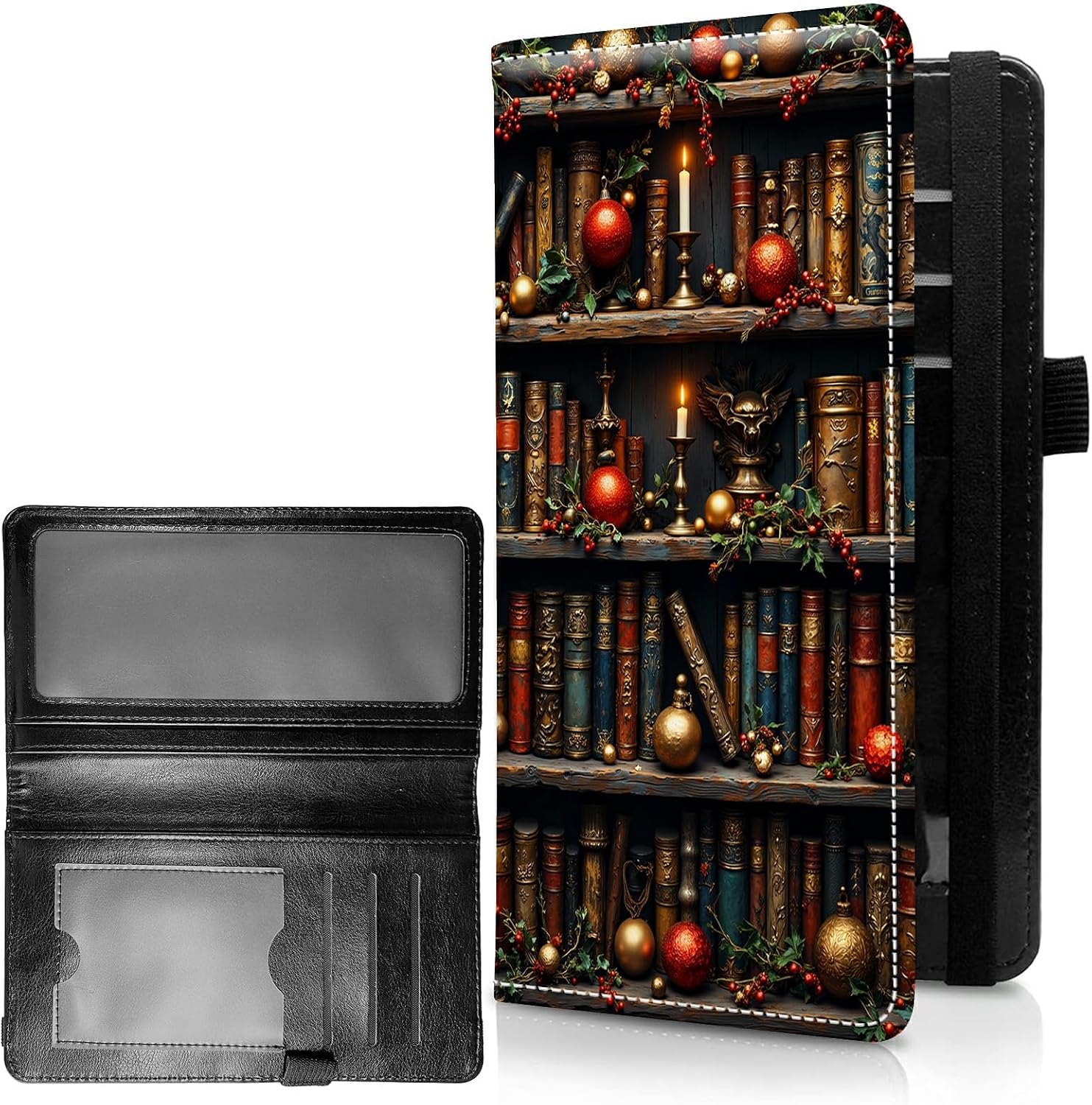 Check Register Covers for Personal Checkbook Women & Men, Large Capacity Leather Check Book Cover with Pen Holder Organizer Ladies Card Wallet w/RFID Blocking, Red Library Books