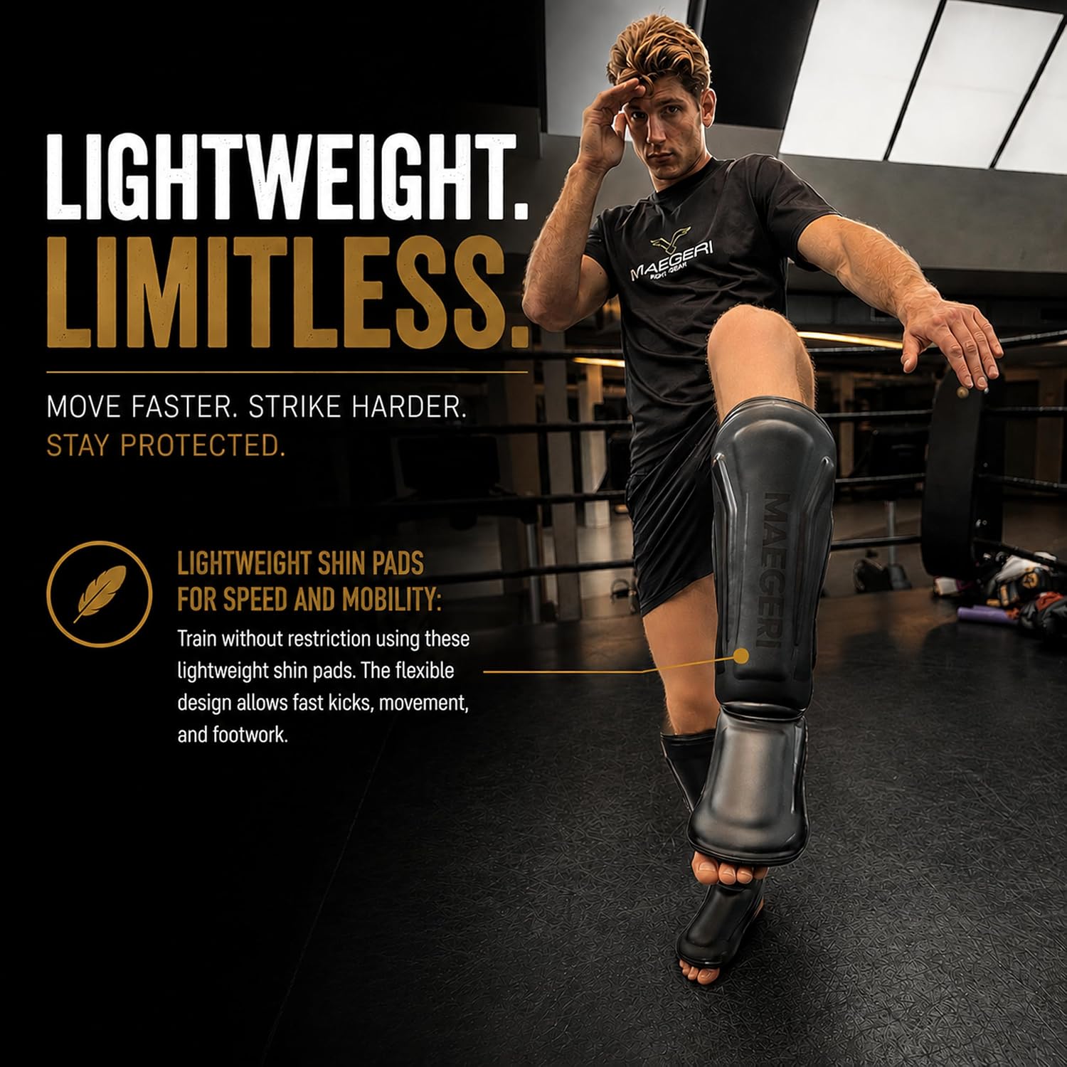 Muay Thai MMA Shin Guards for Sparring with Instep Protection | For Sparring, MMA, Kickboxing, Martial Arts Training Gear, For Men, Women and Youth.
