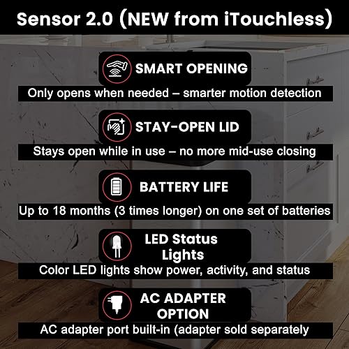 Miniatura 9 de iTouchless Bote con cubo de basura y cubo de reciclaje, acero inoxidable, 23 galones, delgado, ahorra espacio, para el hogar, oficina, cocina,