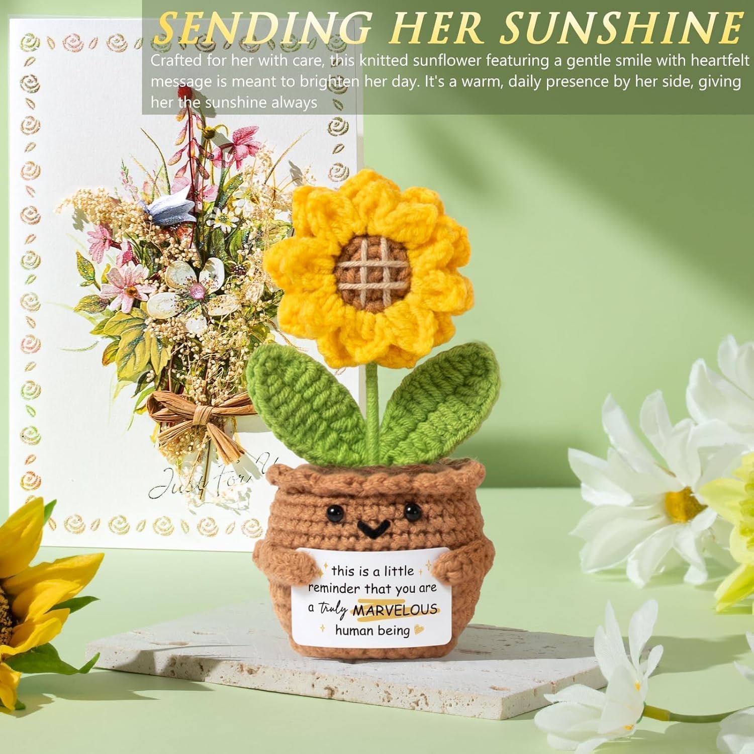 Birthday Gifts for Women Self Care Get Well Soon Gift Baskets, Spa Care Package Thinking of You Gift Set, Sympathy Inspirational Sunflower Mothers Day Easter Gifts for Women Her Mom Friend Sister Wife