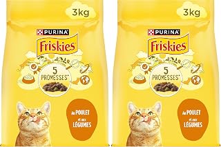 FRISKIES | Chat | Croquettes complètes pour Chats Adultes | Au Poulet et aux Légumes | Aliment Complet Riche en Vitamines et Minéraux | Sac | 3 KG (Lot de 2)