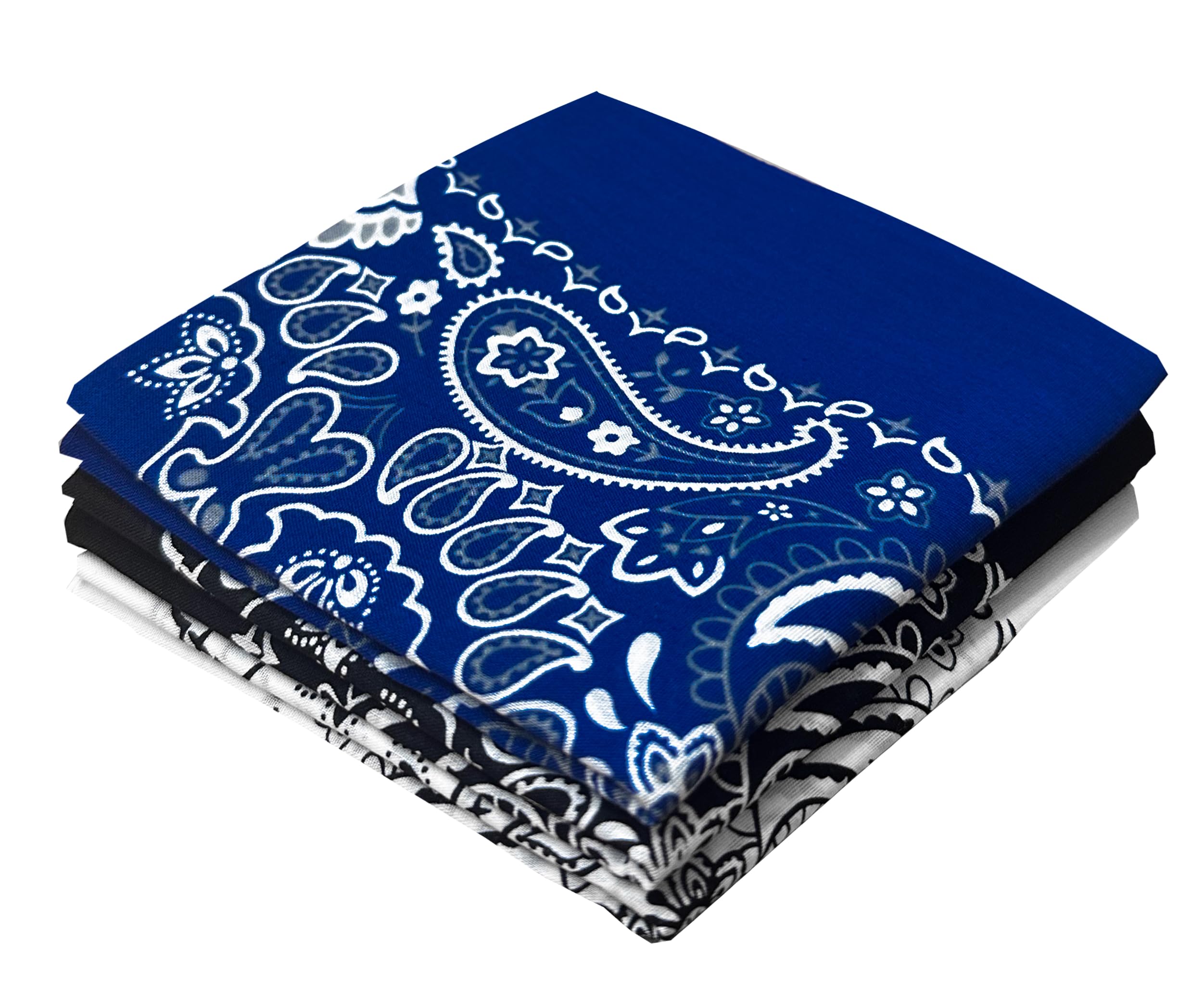 Every-ville Cotton Bandana Handkerchief for Men &amp; Women, 3 Pack