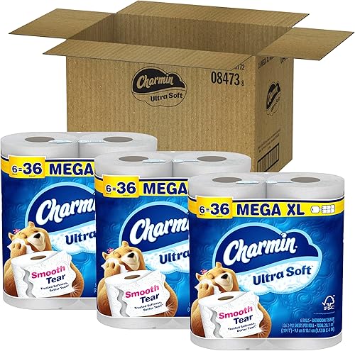 Miniatura 11 de Charmin Papel higiénico ultra suave, 18 rollos Mega XL  108 rollos regulares