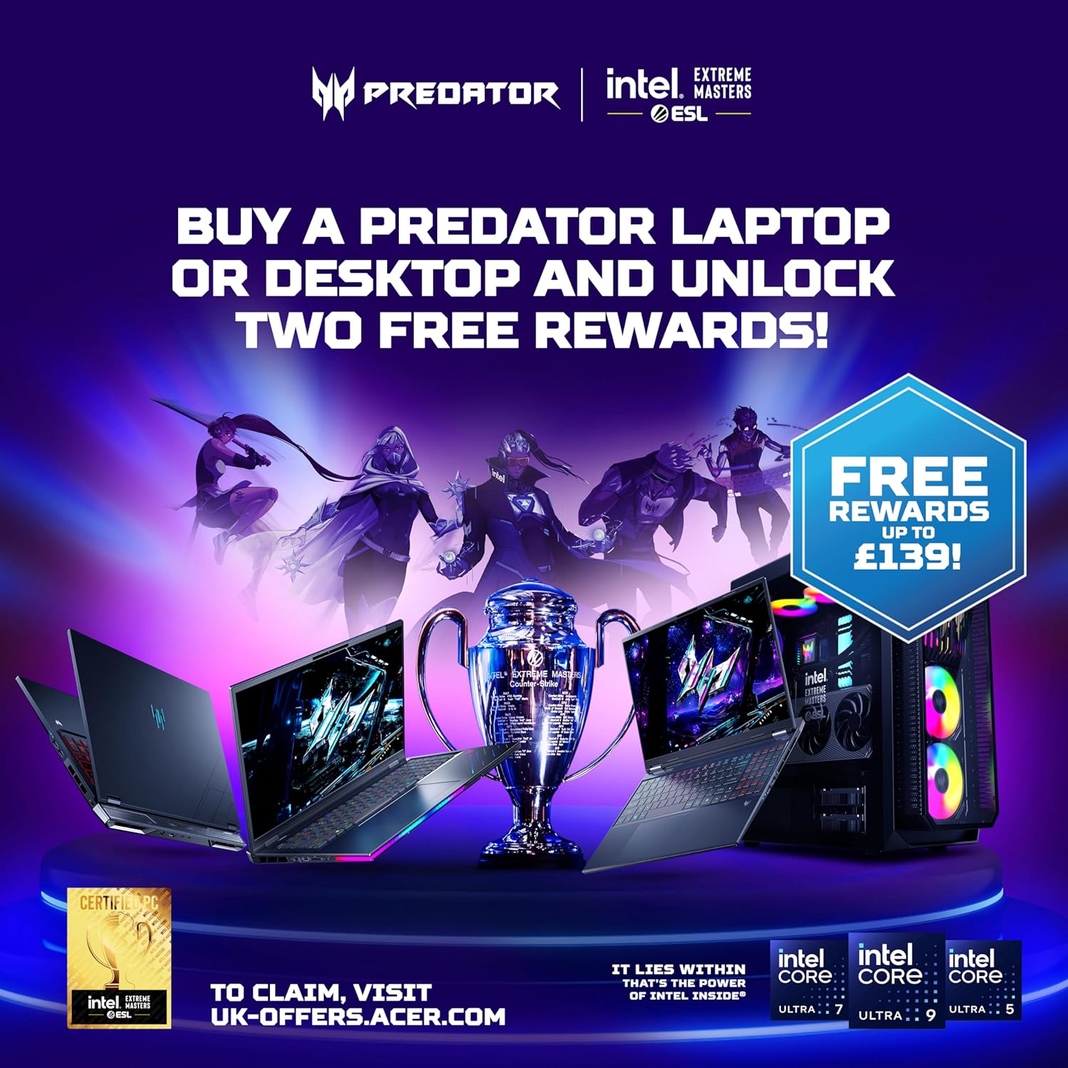 Acer Predator Helios Neo 14 AI PHN14-71 Gaming Laptop - Intel Core Ultra 7 255H, 32GB, 1TB Gen4 SSD, NVIDIA GeForce RTX 5070, 14.5" 2.8K OLED 120Hz, Windows 11, Black 810WDfNdBUL. AC SL1500