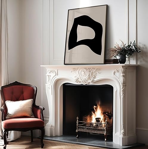 Miniatura 4 de Monem Art - Póster recortado negro, impresión de ilustración, arte contemporáneo, arte abstracto, arte moderno, arte monocromático, arte