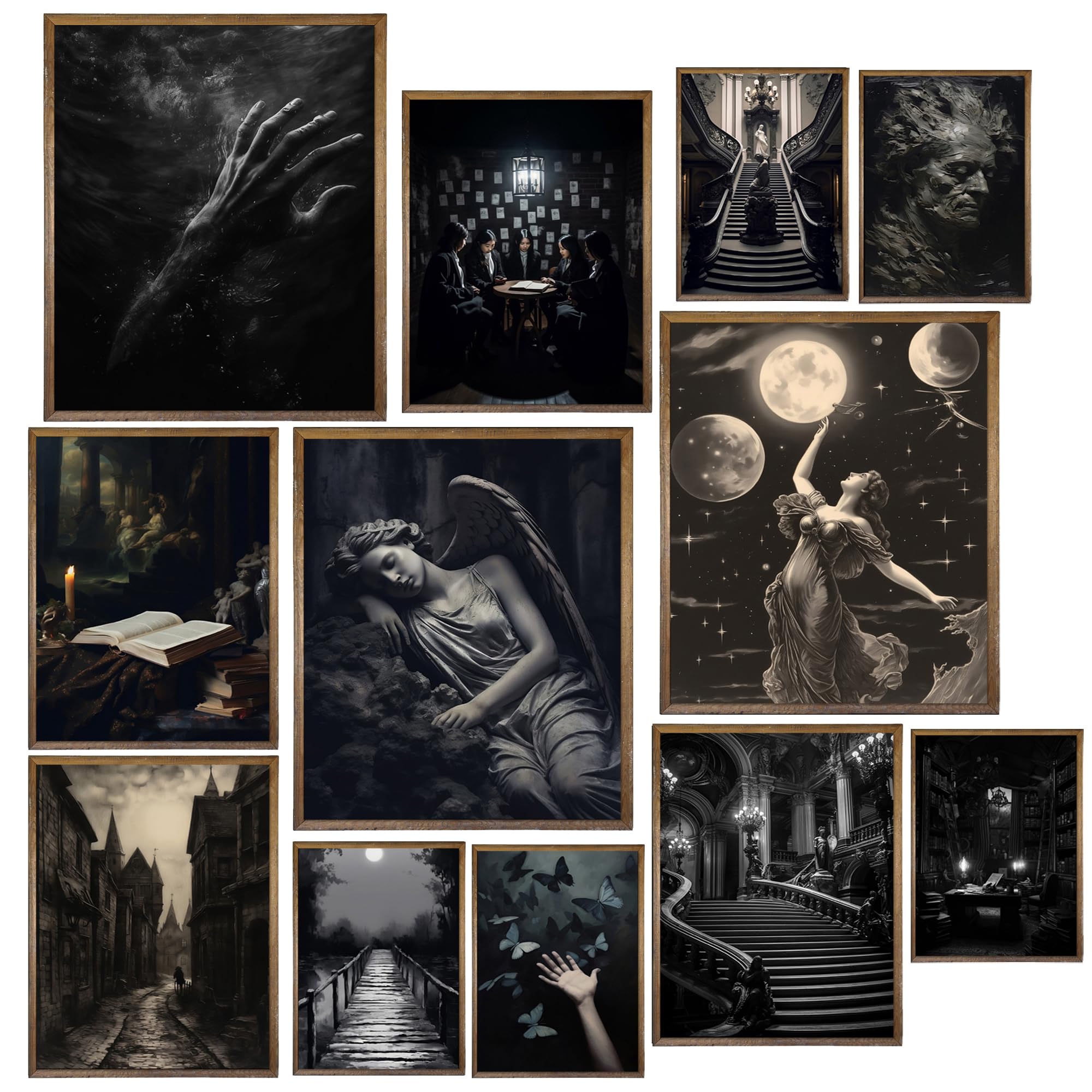 Insire Dark Academia Wall Art, Gothic Art, Gothic Posters, Dark Academia Decor, Goth Posters (8x10 Unframed)