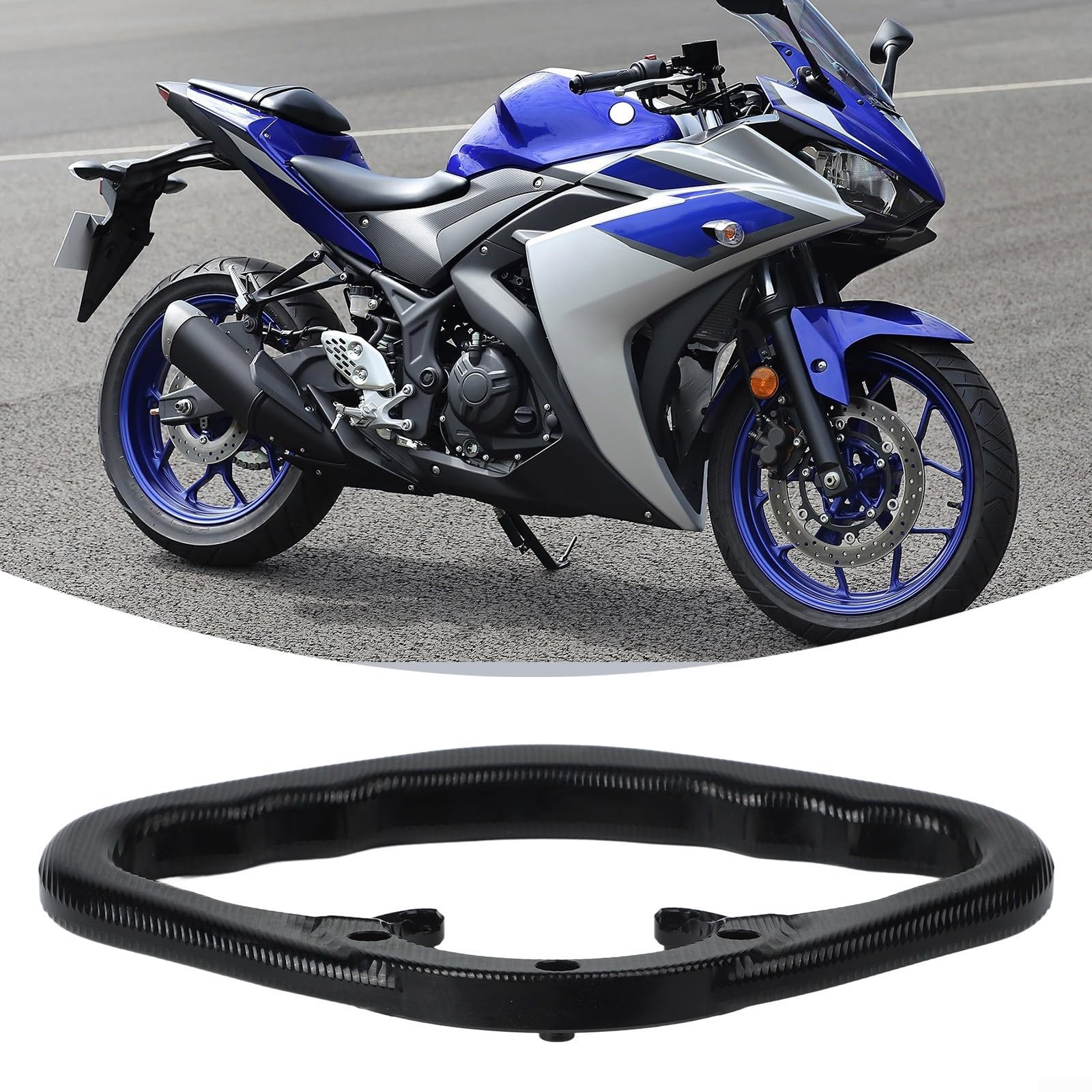 Poignée de réservoir de moto pour YZF-R1 R6 R25 R3 MT-03 MT-07 FZ1 FZ6 FZ8 XJ6 Aluminium (noir)