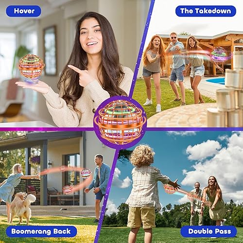 Miniatura 10 de Tikduck - Juguetes de bola de orbe volador actualizado 2021 juguete volador profesional Boomerang Spinner controlado a mano forma de globo de mini