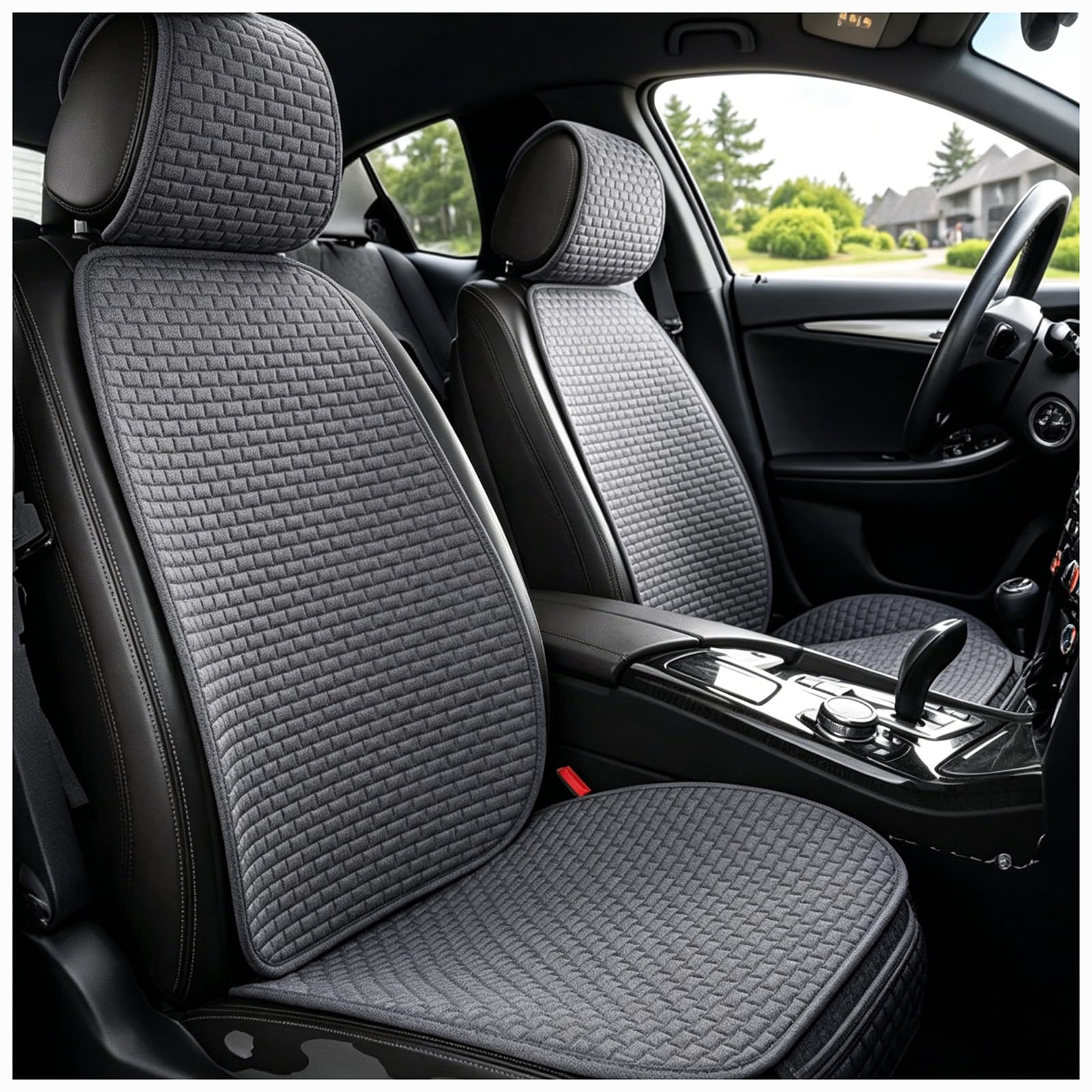 MEUZBFAQL Car Seat Cover, for Citroen C2 C3 C4 C5 C6 C3-XR C4X C5X C5 Car Seat Protector Breathable Seat Cushion Anti-Slip Padded Mat Front Seat Pad Storage Pocket,A