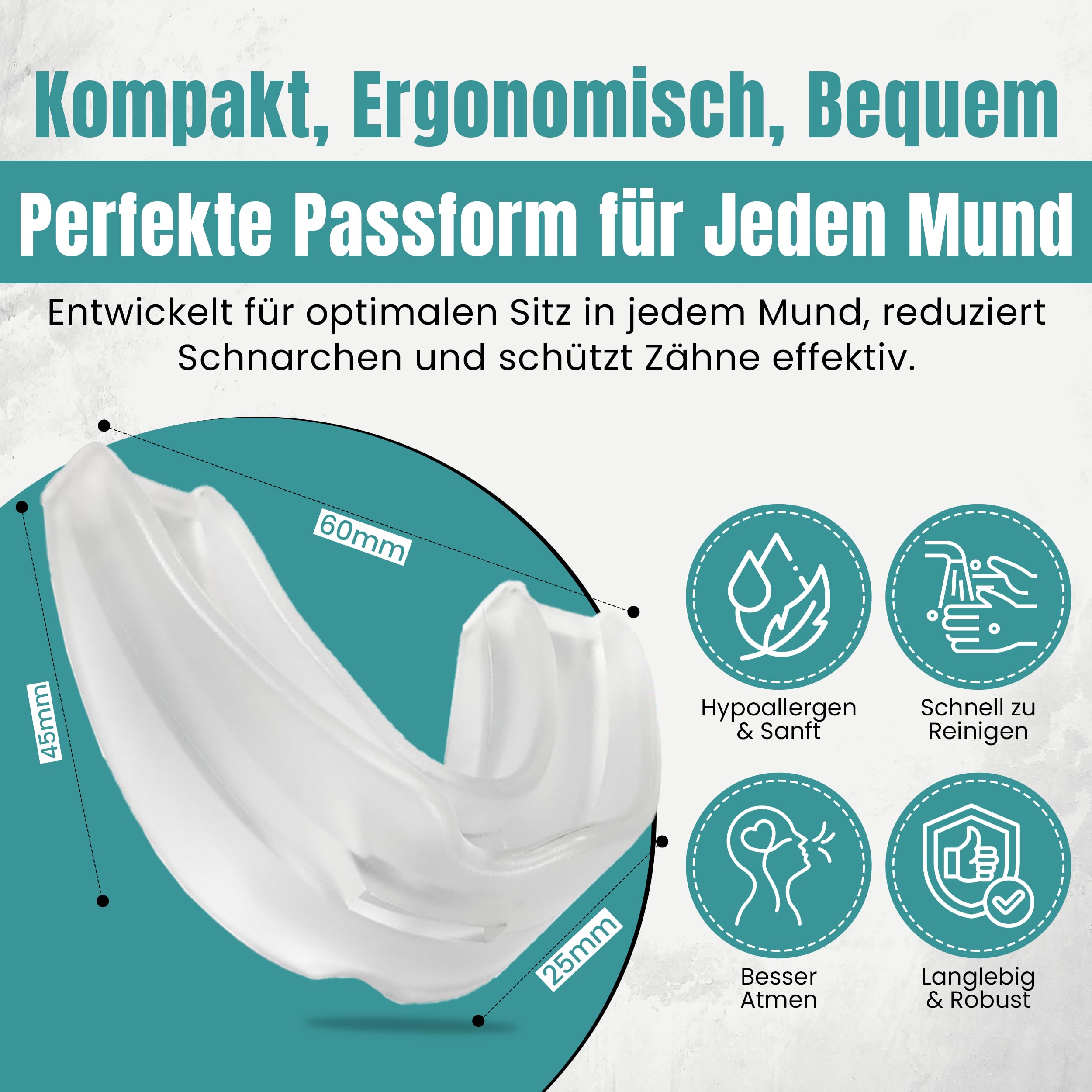 2-in-1 Anti Schnarch Schiene Gerät – Schnarchstopper Knirscherschiene für Nacht | Schnarchschiene Zahnschutz | Schnarchen Stopper Zahnschiene Knirschen | Aufbissschiene für Nacht Gegen Schnarchen
