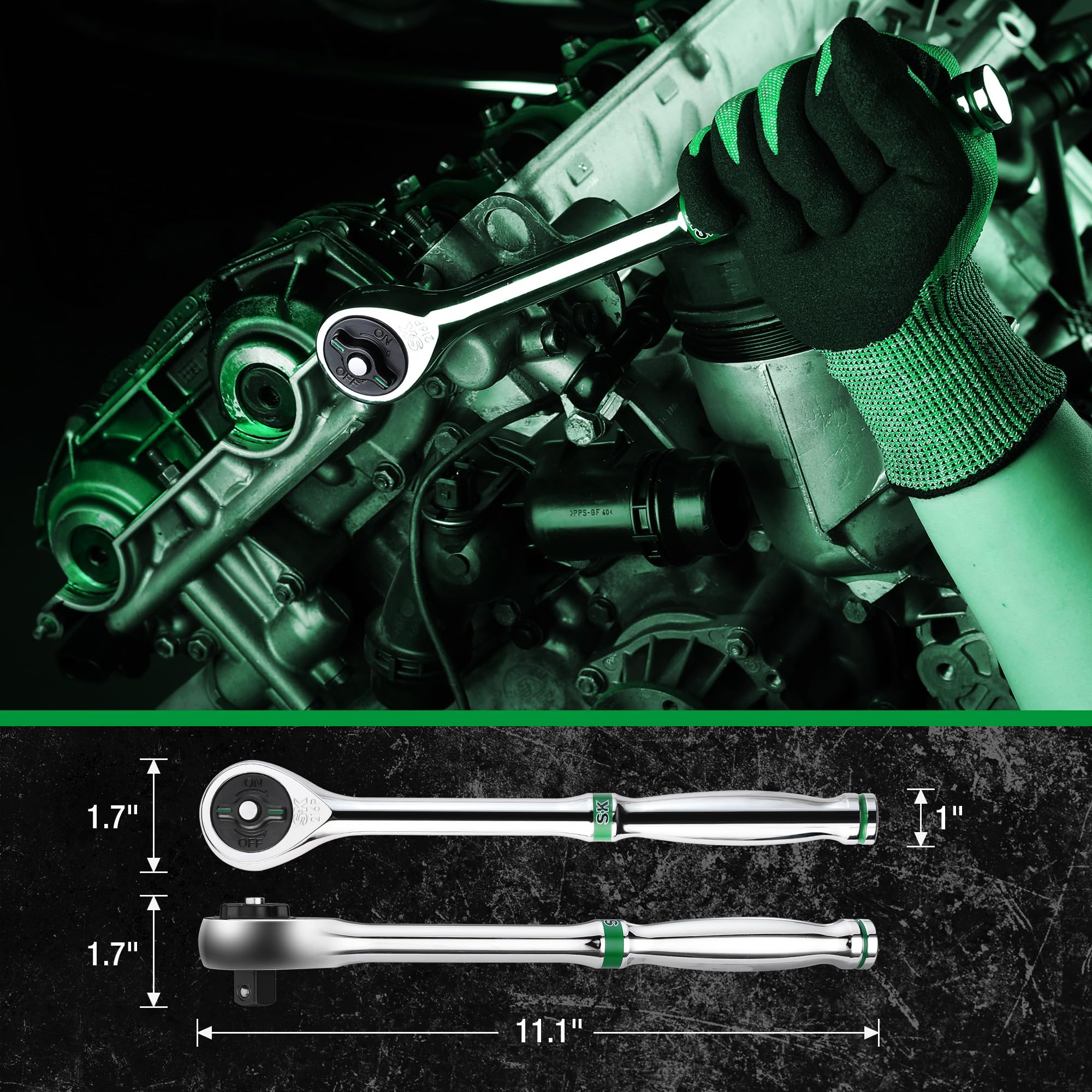 SK 1/2" Ratchet - 216-Position, Quick Release -7 SK 1/2" Ratchet - 216-Position, Quick Release -7