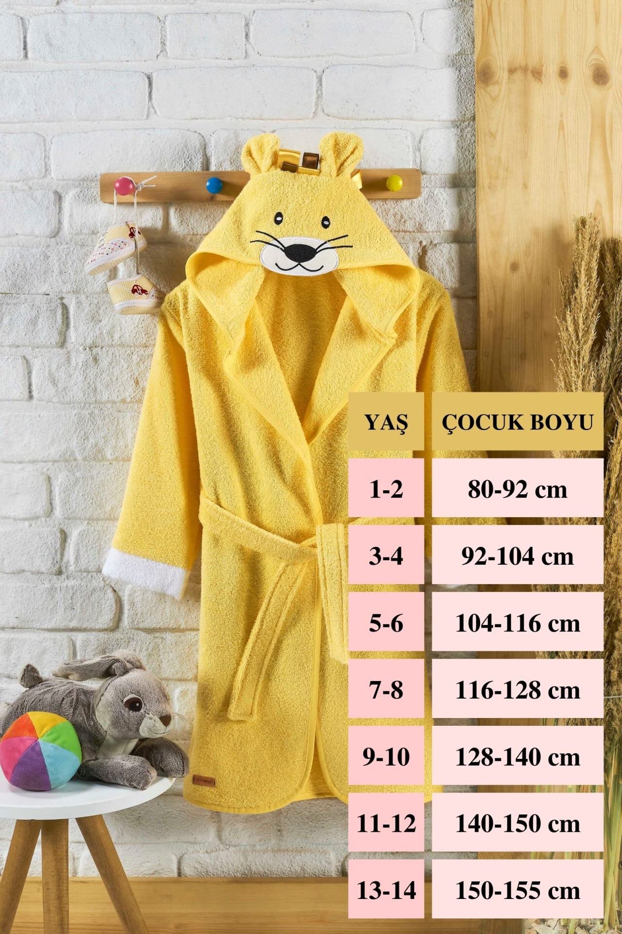 ELY PARKER Albornoz de Baño Niños y Niñas, Tela de Toalla de Algodón Turco, con Capucha, Animal, Súper Suave, Absorbente, Cómodo, Grueso