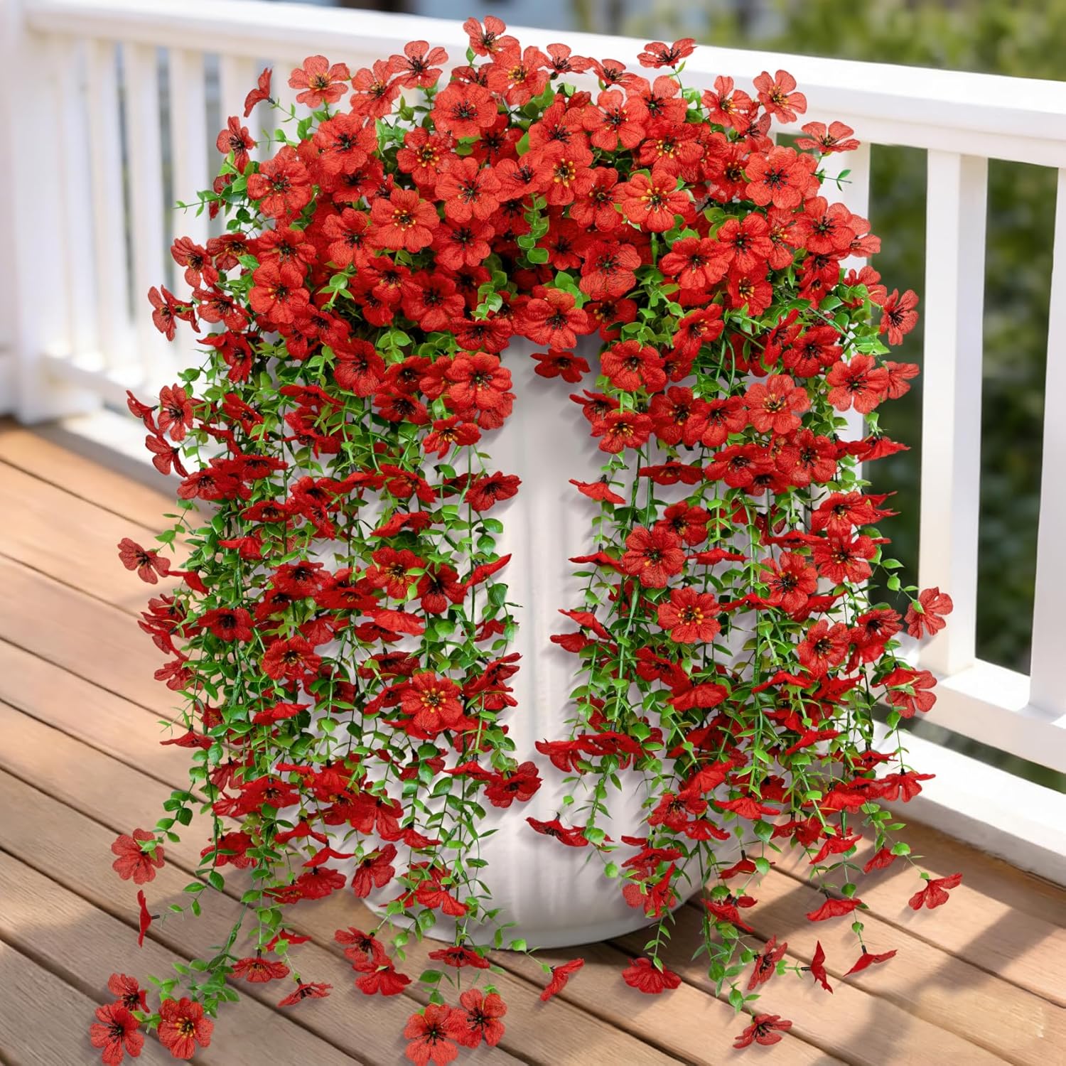 Ouddy Decor 4 Bundles Artificial Flowers for Outdoors, Fake Silk Camellia Flowers Bouquet Realistic UV Resistant Fake Plants for Garden Porch Planter Spring Summer Indoor Outdoor Home Decor, Mixed