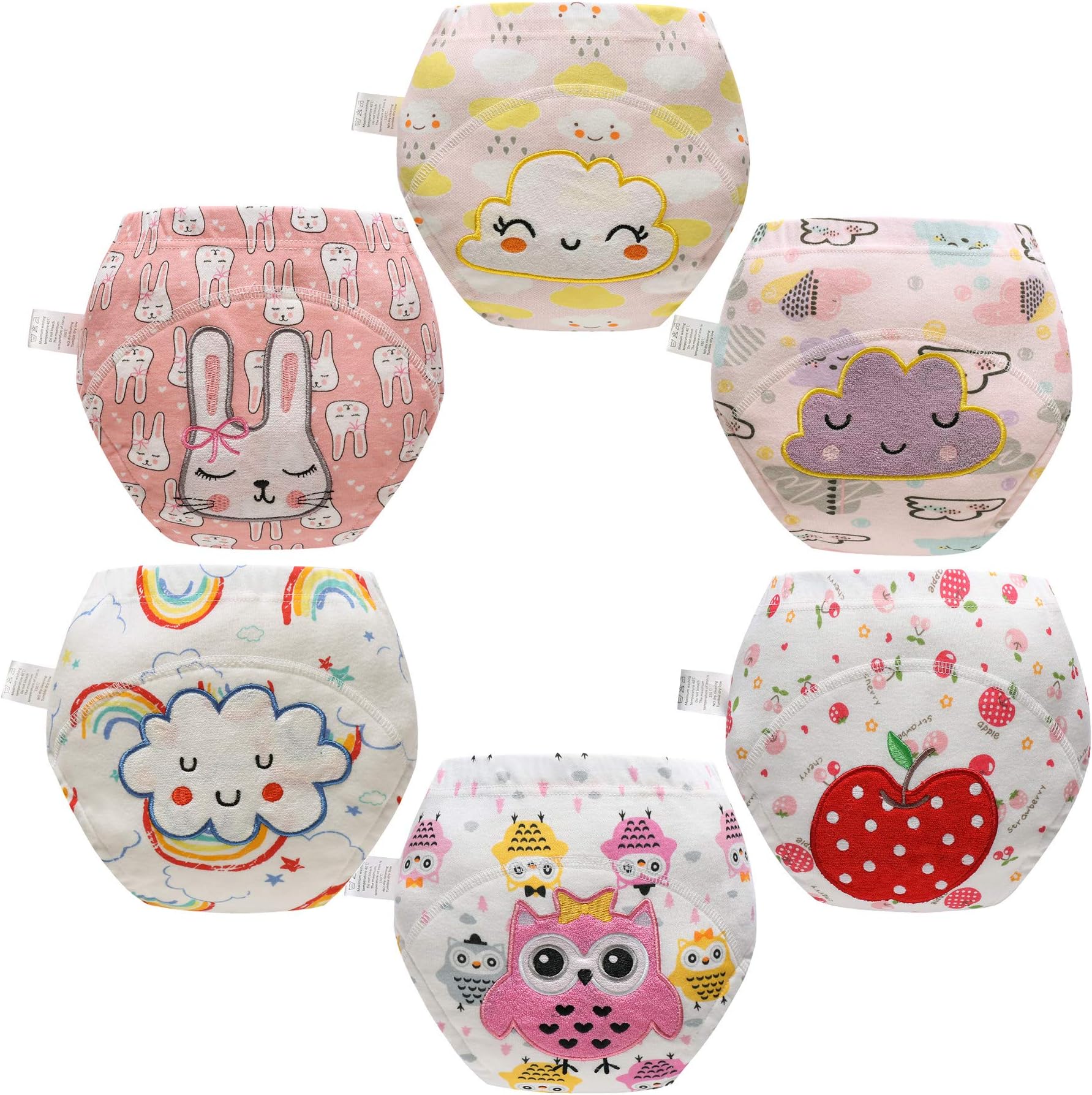 Skhls Little Girl's Cute Training Pants Underwear Mixed Set 6 Pack 2 Years
