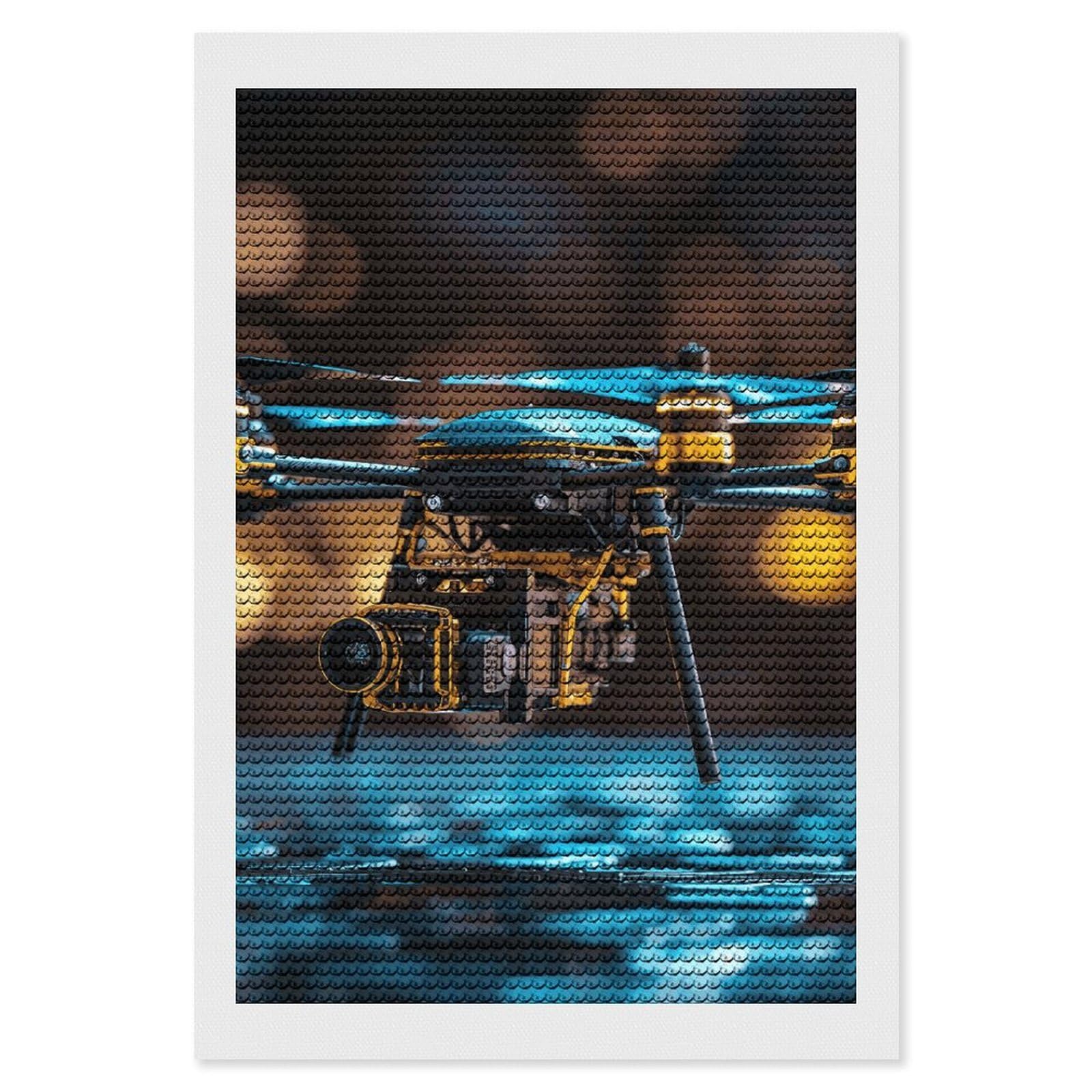 DWVTSLH Drone Diamond Painting Kits for Adults, Personalized Diamond Photo Art Full Drill, DIY 5D Diamond Art Painting Kits for Beginners, Home Wall Decor 8"x12"