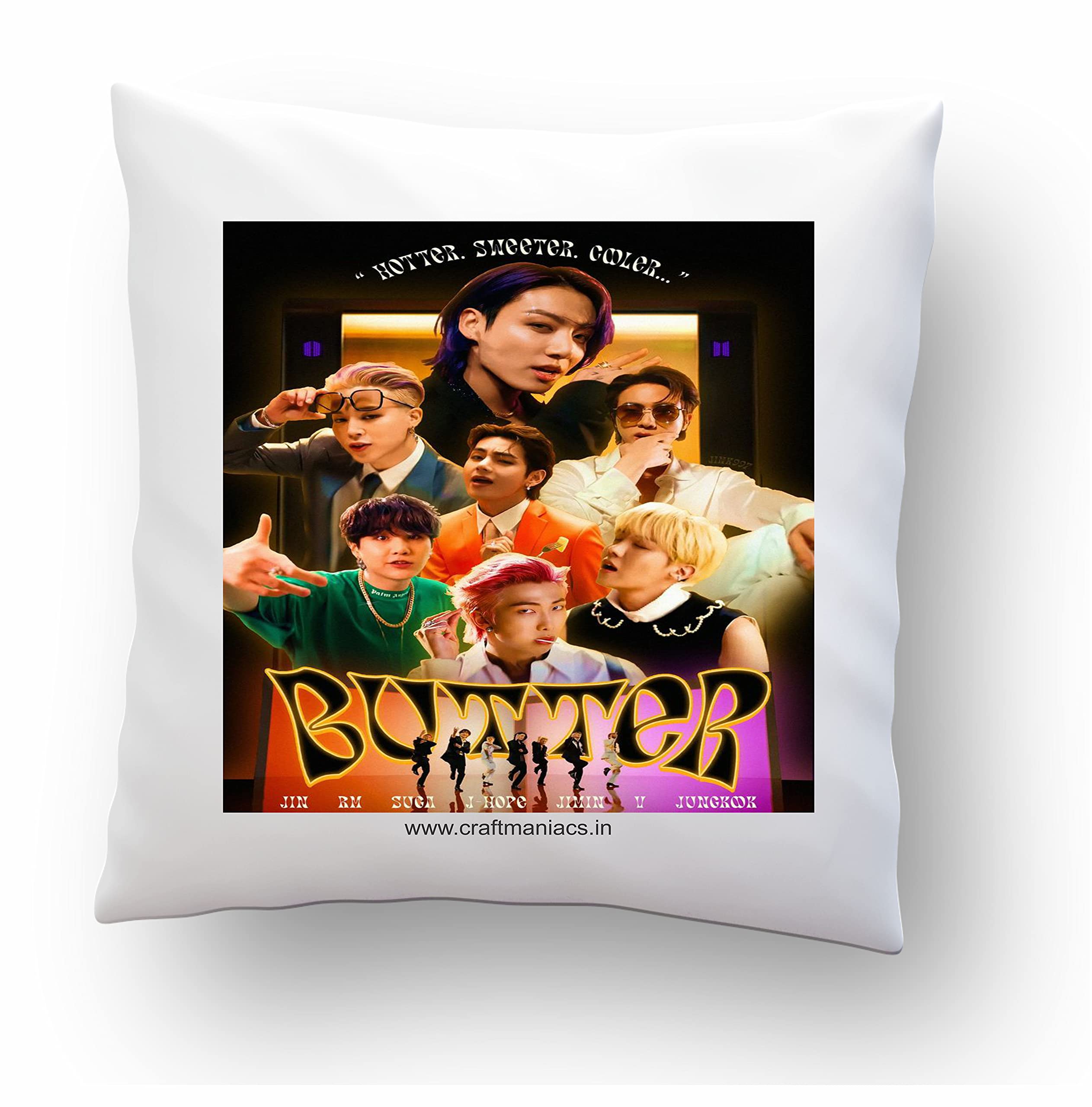 BTS Butter Fun Boys Colorful Photoshoot 16*16 INCHES Pillow with Filler | Merch for K-POP Lovers