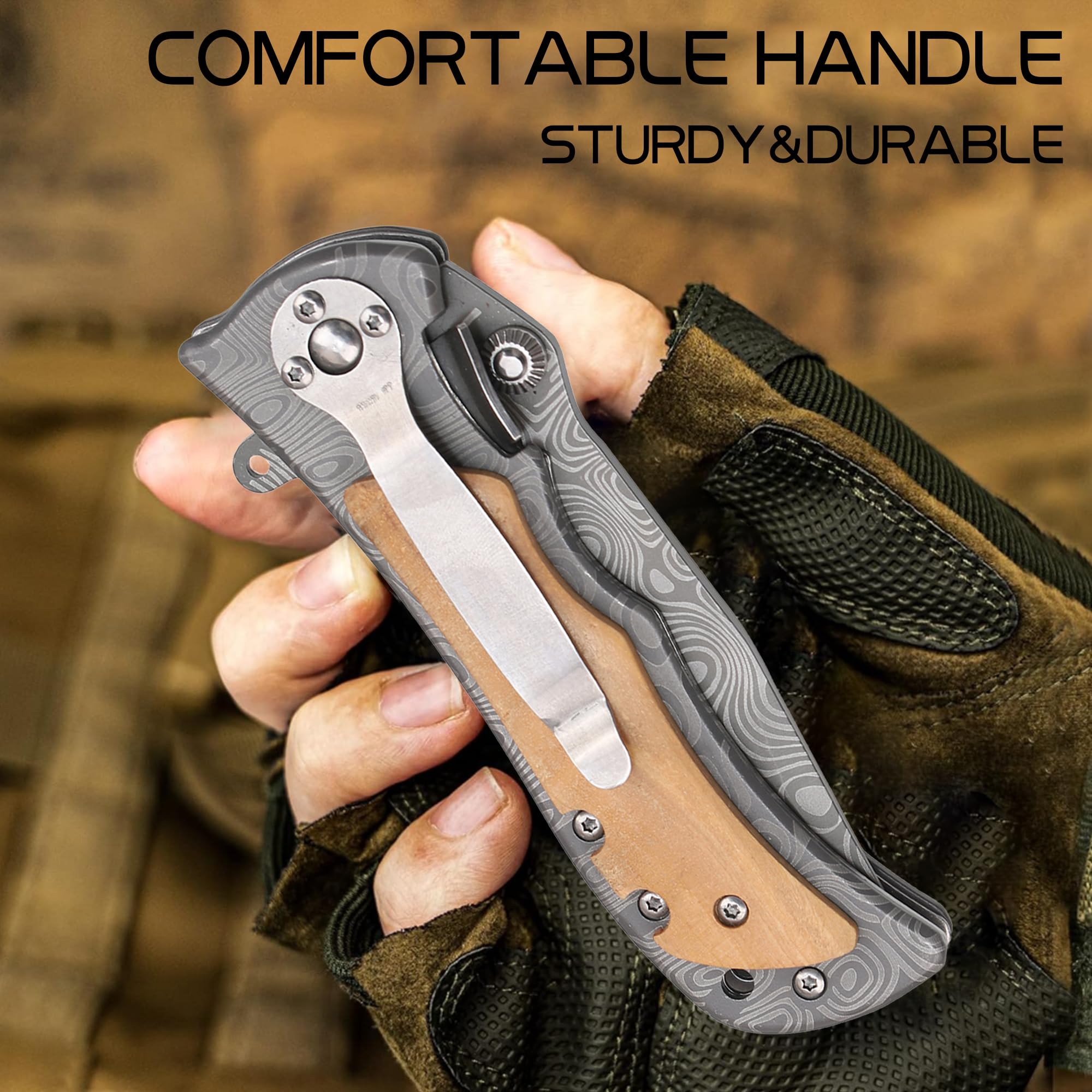 Wedding Officiant Engraved Pocket Knife Gifts for Men,Best Officiants Ever Gift from Couple, Thank You Gift Appreciation Gifts for Wedding Officiant, Pastor Gifts, Wooden Folding Knife with Wood Box