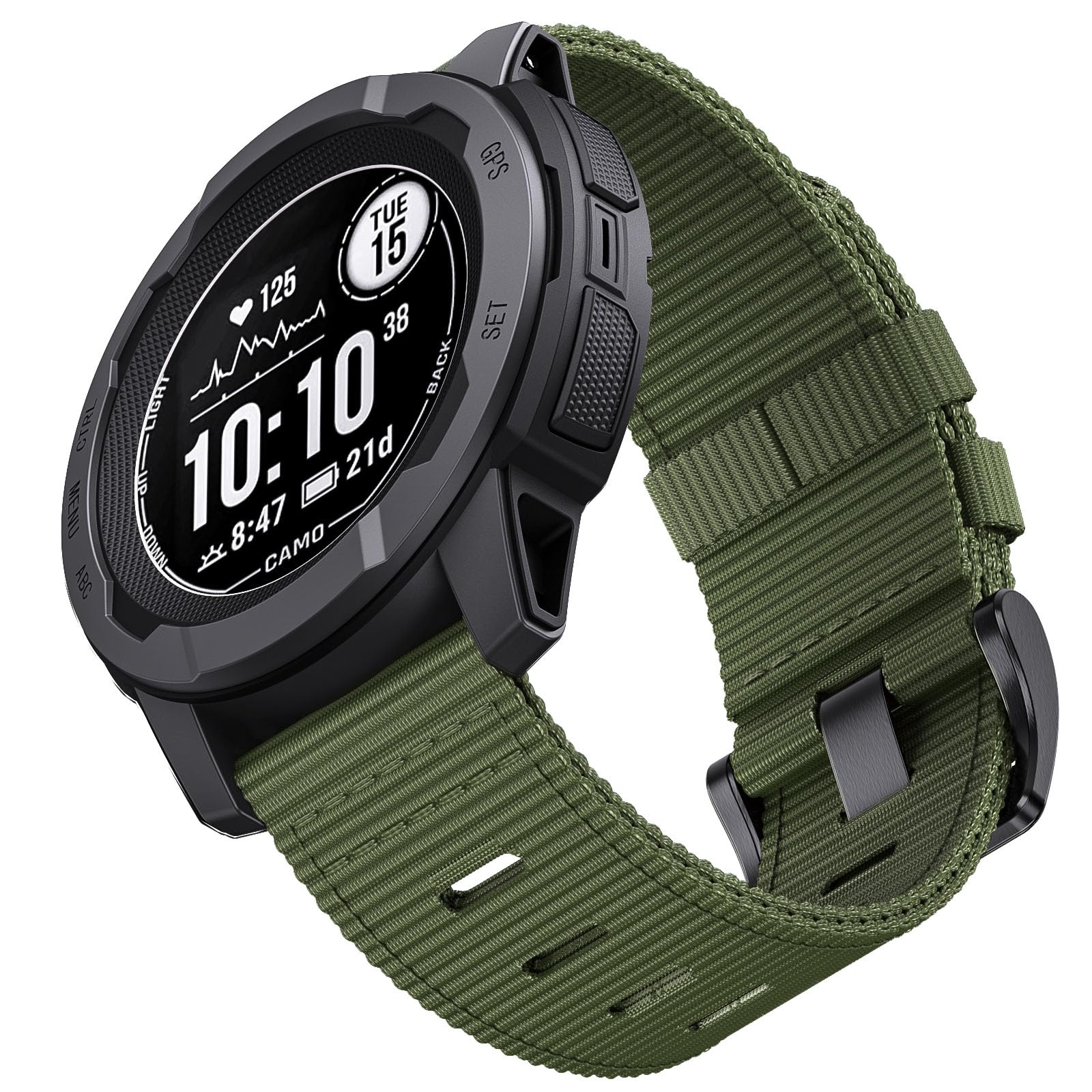 EKINGEEK für Garmin Instinct 2S Standard / 2S Solar/instinct E Rugged Nylon 40mm Armband, passend für Garmin Instinct 40mm Armband