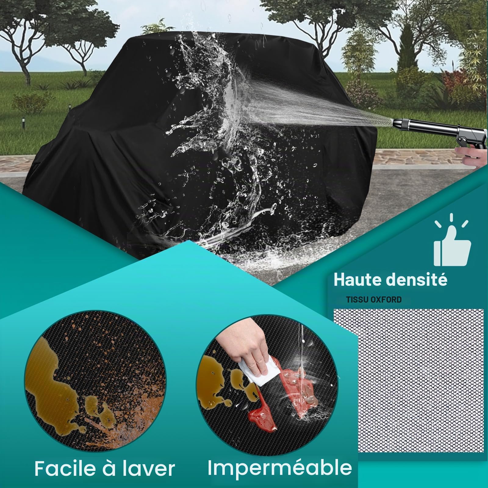 QYMOTO Housse pour UTV 2 Places, Compatible avec Polaris Ranger 570, RZR 900/1000, Honda Pioneer 500/700, Can am X3, Arctic Cat Side by Side Protection Contre Les intempéries, Coupe-Vent et