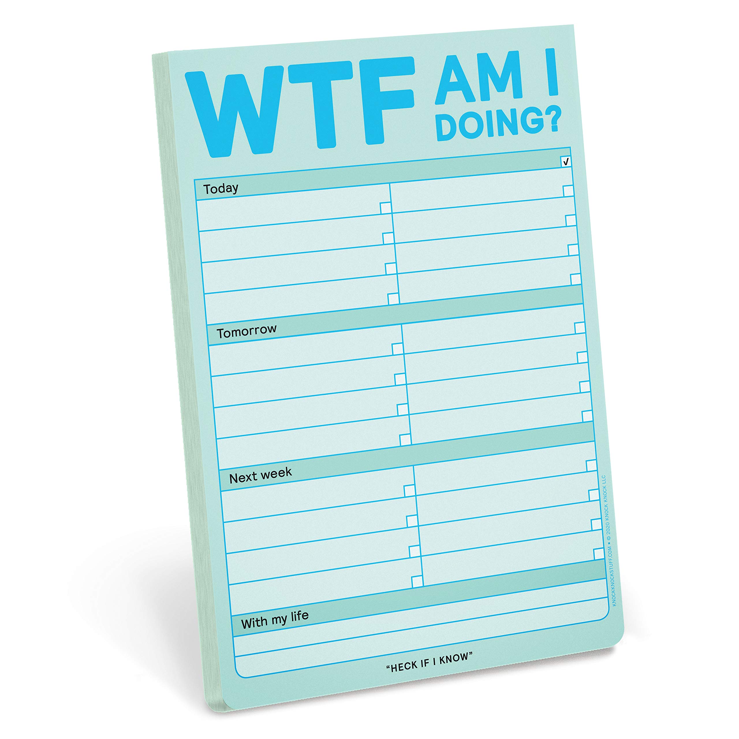1-Count Knock Knock WTF Am I Doing? Pad, to Do List Notepad & Daily Planner Pad, 6 x 9-inches (Pastel Edition)