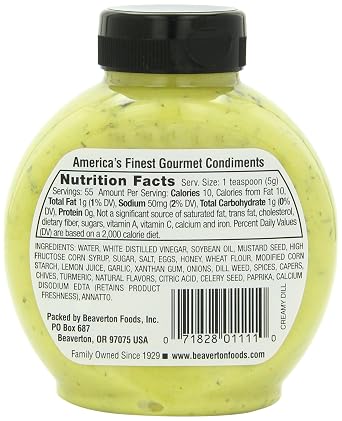 Inglehoffer Creamy Dill Mustard with Lemon & Capers, 9.75 Ounce Squeeze Bottle (Pack of 6)