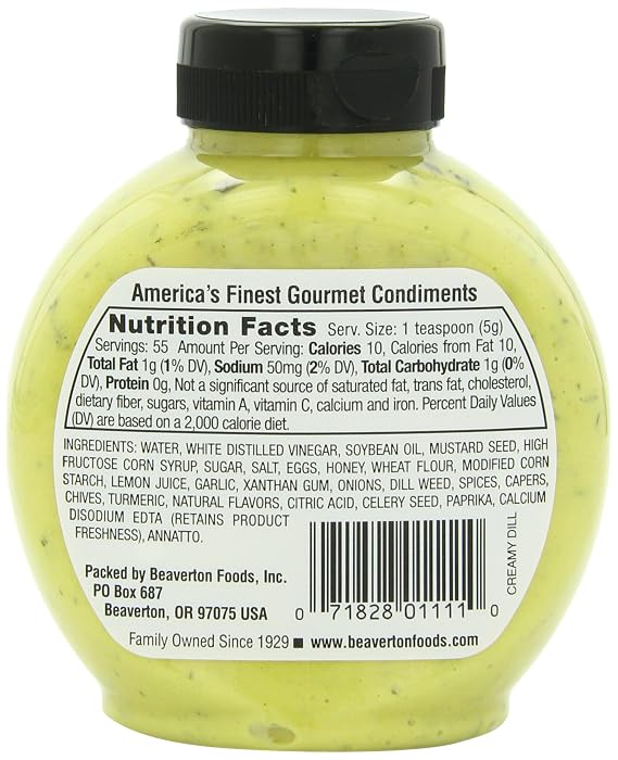 Inglehoffer Creamy Dill Mustard with Lemon & Capers, 9.75 Ounce Squeeze Bottle (Pack of 6)